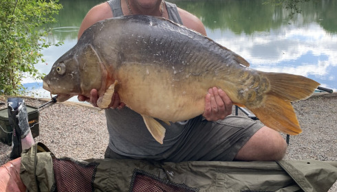 A 43 lb carp from Villefond, Sep 2026