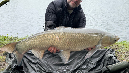 A 32 lb grass carp from Villefond, Rob, Apr 2025