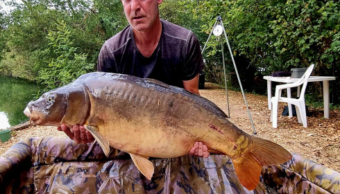 A 43 lb carp from Villefond, Scottie H, Aug 2026