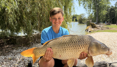 A 24 lb 7 oz carp from Vincons, One of many average size fish, May 2026