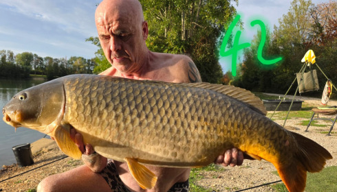 A 42 lb carp from Blue Lake, Sep 2026