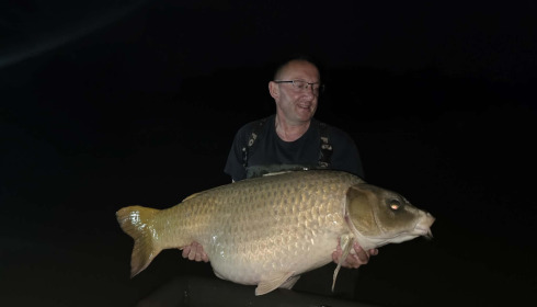 A 59 lb 2 oz carp from Jonchery, Pb ghostie, Apr 2026