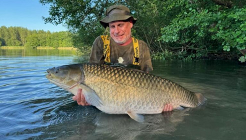 A 66 lb carp from Brocard Large, May 2026