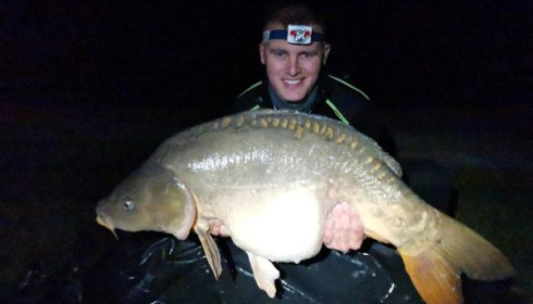 A 38 lb carp from Blue Lake, bottineau, Jun 2020