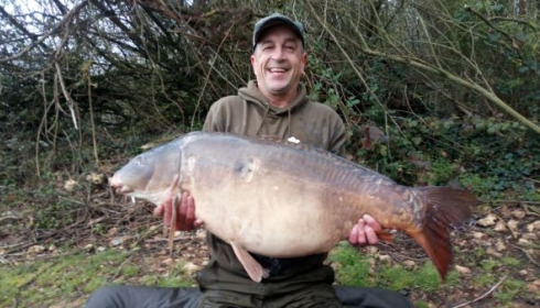 A 56 lb 4 oz carp from Blue Lake, Daz Blades, Mar 2020