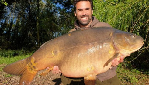 A 50 lb carp from Laroussi, Lake owner Mehdi, May 2020