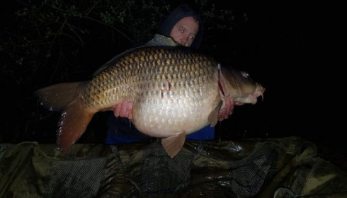 A 44 lb 6 oz carp from Villefond, Apr 2020