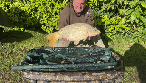 A 21 lb carp from Lillybelle, The picture doesn’t show it but it’s a ghost carp, May 2026