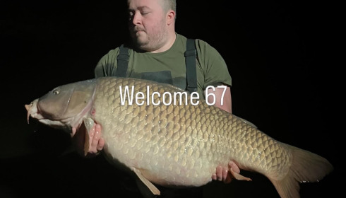 A 67 lb 14 oz carp from La Fonte, lake record common, Apr 2026