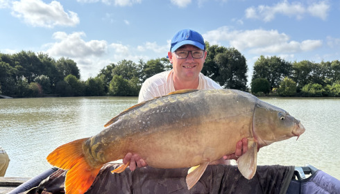 A 39 lb carp from Landes, Aug 2026