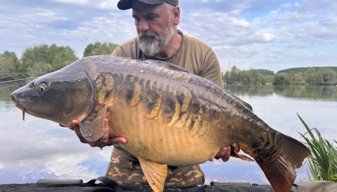 A 43 lb 6 oz carp from Lepinet North, Raymond Hostler, Apr 2026