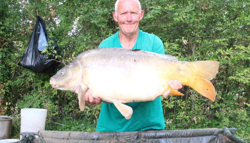 A 43 lb carp from Lepinet South, Jul 2026