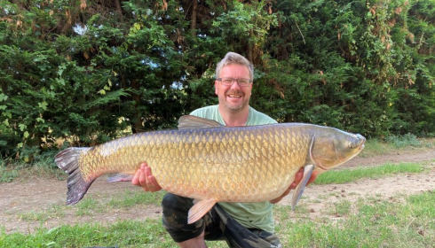A 56 lb fish from Laroussi, Grass Carp, Jul 2020