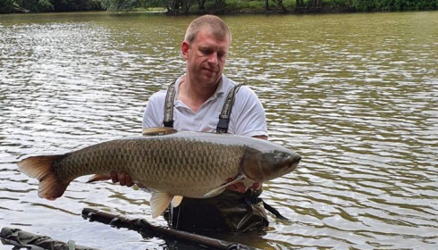 A 33 lb grass carp from Lillypool, Mark, Jul 2020
