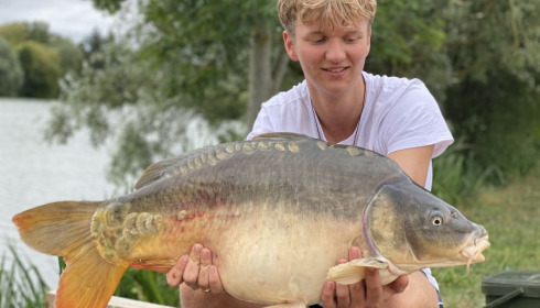 A 27 lb carp from Seigneurie, Noah, Jul 2020