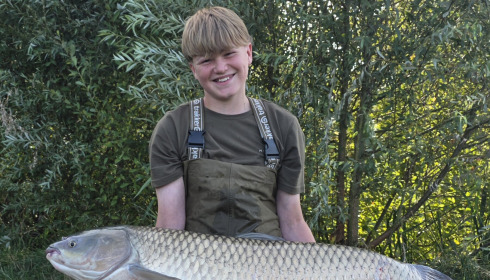 A 45 lb grass carp from Ragon, Aug 2026