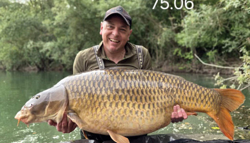 A 75 lb 6 oz carp from Evaro, Swim 2, Aug 2026