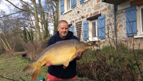 A 42 lb 6 oz carp from Bears Lake, Jan 2024