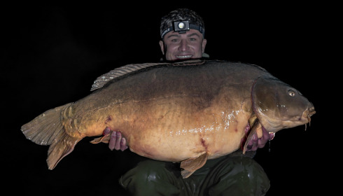 A 58 lb fish from Blue Lake, Big Mirror at 58lb - the biggest of the trip, Nov 2023