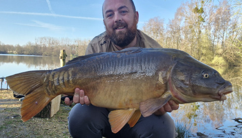 A 26 lb 2 oz carp from Blue Lake, Damien Baker, Mar 2024