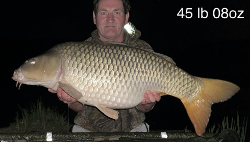 A 45 lb 8 oz carp from Brocard Large, Apr 2025