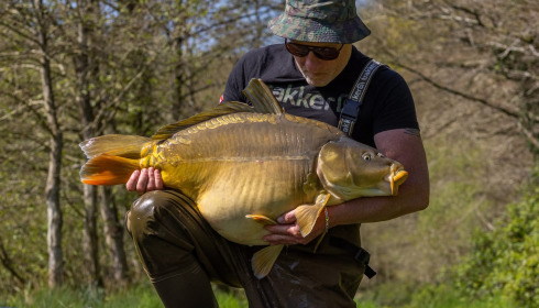 A 37 lb carp from Carp House, Apr 2025
