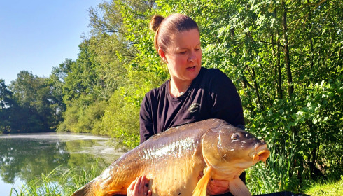 A 52 lb 6 oz carp from Cerises, Katie Money, Jun 2024