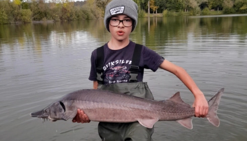 A sturgeon from Duquesne, Jan 2025