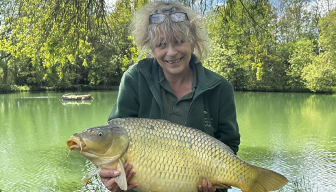 A 27 lb 10 oz fish from Eau De Vie South, Angeline’s 2nd fish, Apr 2024