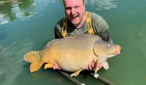 A 61 lb carp from Eau De Vie South, Apr 2024