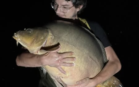 A 44 lb carp from Emeraude, Aug 2025