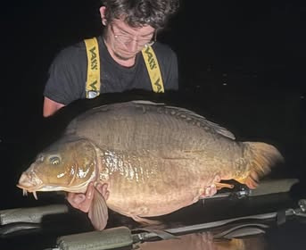 A 44 lb carp from Emeraude, Aug 2025
