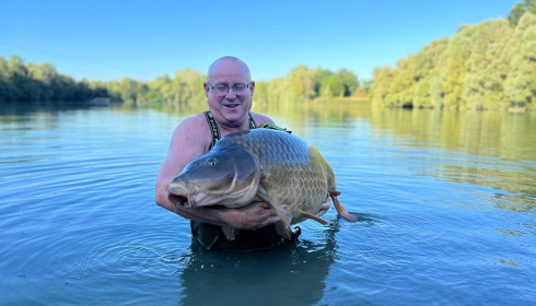 A 75 lb 1 oz carp from Evaro, Sep 2023