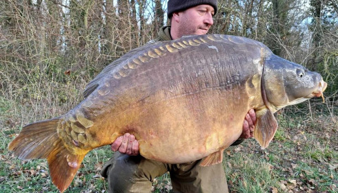 A 59 lb 5 oz carp from Fullys Lake, Jan 2024