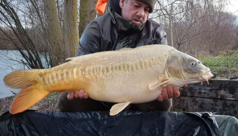 A 30 lb 8 oz carp from Fullys Lake, Jan 2025