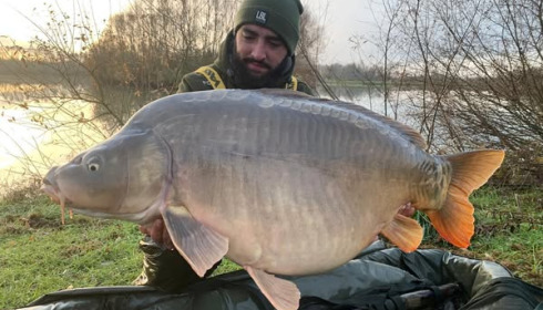 A 59 lb 9 oz carp from Fullys Lake, Dec 2024