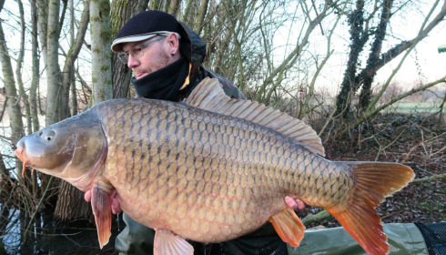 A 55 lb 5 oz carp from Fullys Lake, Feb 2025