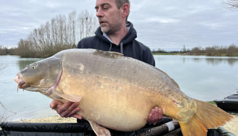 A 59 lb 3 oz carp from Fullys Lake, Feb 2024
