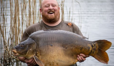 A 52 lb 6 oz carp from Golden Carp Lake, Apr 2024