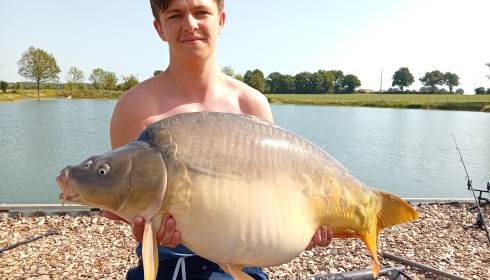 A 39 lb 2 oz carp from Heart Lake, Stanley Richards, Sep 2023