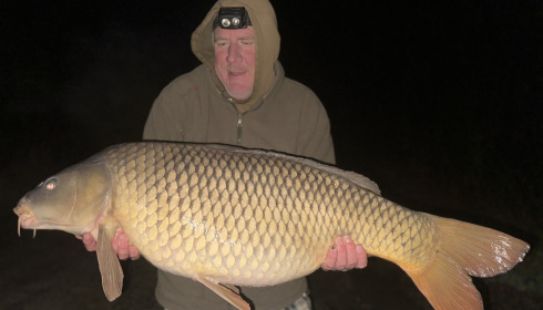 A 38 lb fish from Jonchery 7, Biggest common, Jan 2025