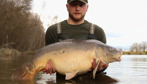 A 42 lb 7 oz carp from Jonchery 8, Kieran, Feb 2024