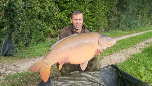 A 46 lb 8 oz fish from Jonchery, Beautiful mirror, Aug 2023