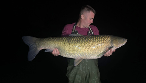 A 45 lb fish from Laroussi, 45 grass carp, Apr 2025