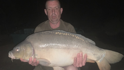 A 34 lb carp from Lepinet North, Mark Till, Apr 2024