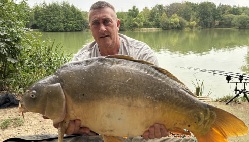 A 34 lb carp from Lillybelle, Warren Mulligan, Aug 2025