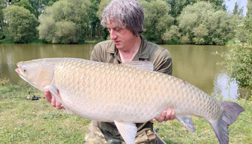 A 45 lb grass carp from Lillypool, May 2025