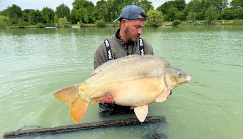 A 53 lb fish from Maniere, Mirror Carp (The one we wanted), May 2025