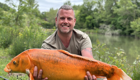 A 20 lb fish from Mas Bas Lotus Lake, Koi 18lbs, May 2024