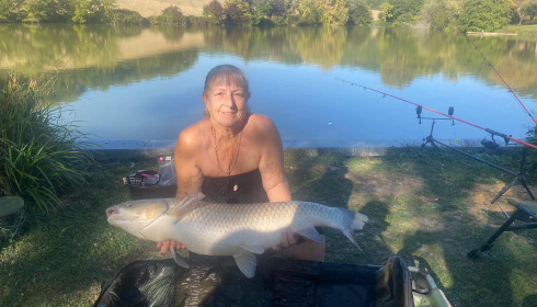 A 28 lb 13 oz fish from Mas Bas Main Lake, Grass carp, Oct 2023
